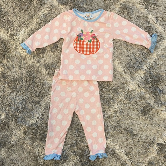 Girls Pumpkin Pajamas - Picture 1 of 4